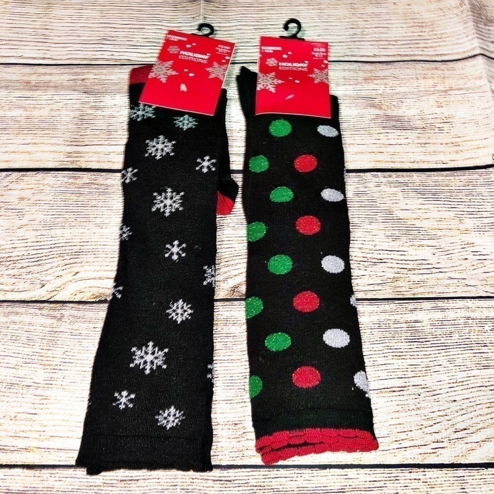 Holiday Edition Christmas Knee High Socks 2 Pairs